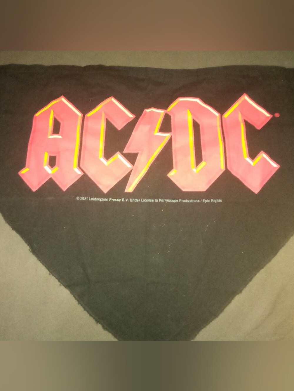 AC/DC Black Kids/Doggy Bandana with Red Logo